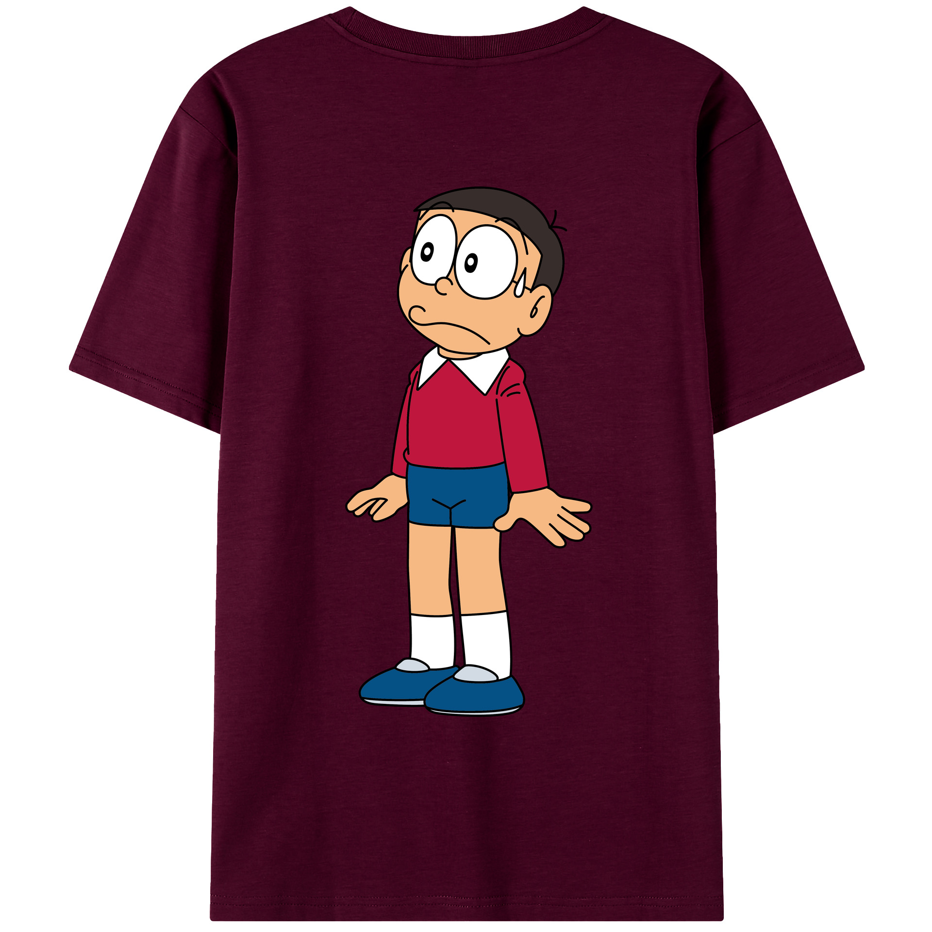 （画像用） ドラえもん 野比 のび太 Doraemon Nobita Nobi レディース半袖Tシャツ(バックプリント)